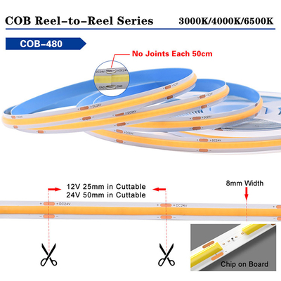 छत के लिए RGB W Dimmable LED लाइट स्ट्रिप्स COB लॉन्ग इंटीरियर एक्सटीरियर