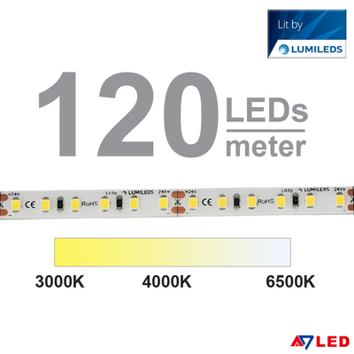 10mm LED स्ट्रिप लाइट प्रसिद्ध ब्रांड Lumileds 12v 24v सफ़ेद