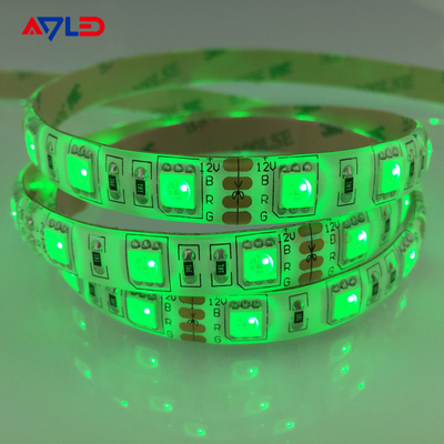 हरा रंग SMD 5050 60LEDs/M एलईडी स्ट्रिप लाइट्स फर्नीचर सजावट के लिए उच्च उज्ज्वल जलरोधक