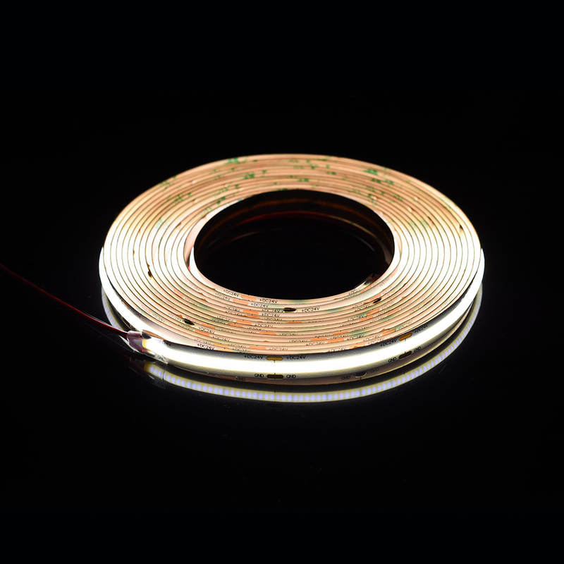 528Leds 12V 24V Cob 10mm रंग लचीला एलईडी पट्टी प्रकाश Ra90 प्रकाश बिंदु के बिना रैखिक प्रकाश