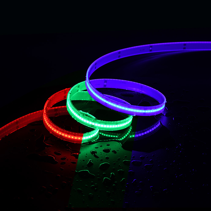 IP20 Rgbw Rgb Cob एलईडी स्ट्रिप लाइट 12V 24V पिक्सेल लचीला उत्सर्जित पता करने योग्य Cob एलईडी पट्टी
